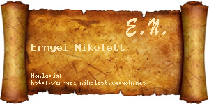 Ernyei Nikolett névjegykártya