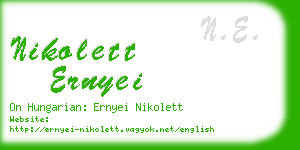 nikolett ernyei business card